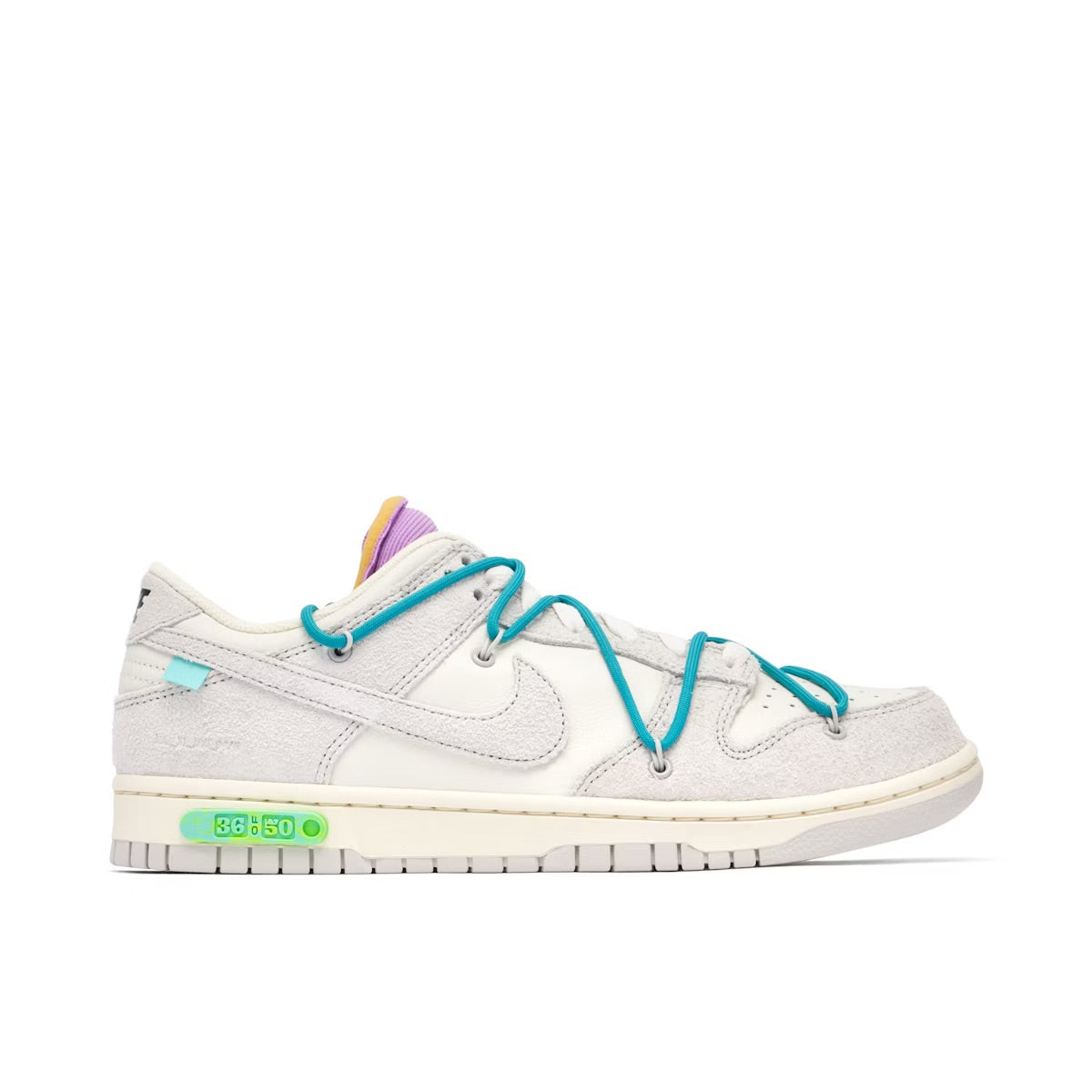 OFF WHITE X NIKE DUNK LOW LOT 36 UK7 (USED)