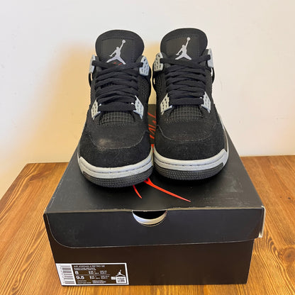 AIR JORDAN 4 BLACK CANVAS UK7 (USED)