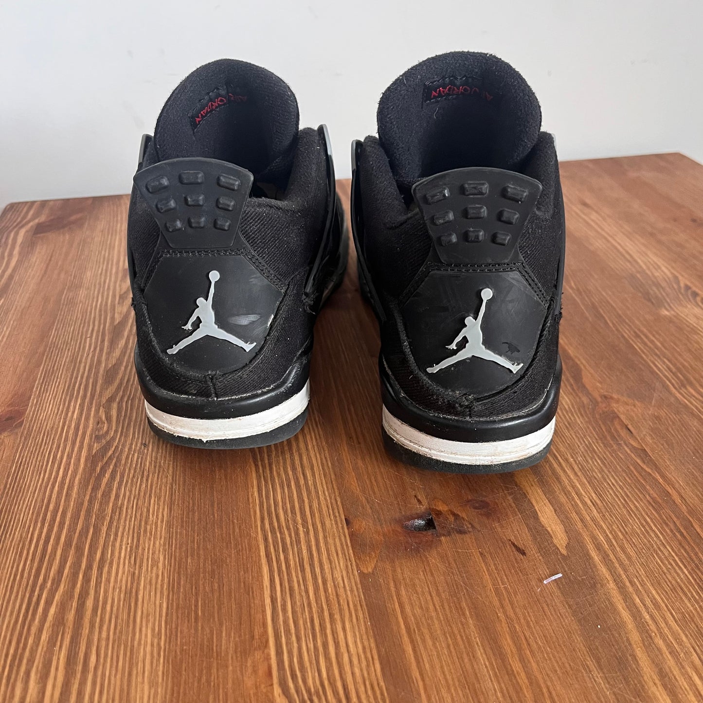 AIR JORDAN 4 BLACK CANVAS (GS) UK6 (USED)