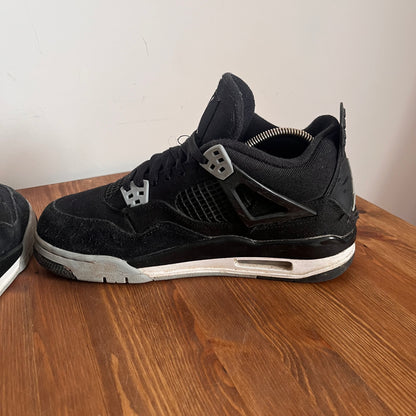 AIR JORDAN 4 BLACK CANVAS (GS) UK6 (USED)