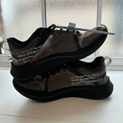 OFF WHITE X NIKE ZOOMFLY BLACK UK8.5 (USED)