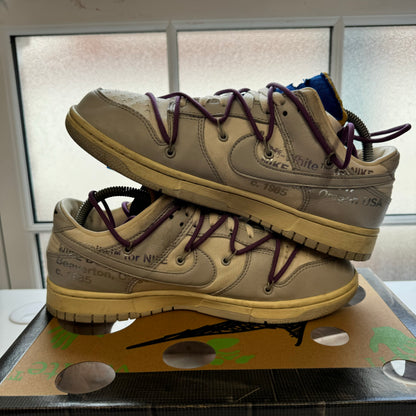 OFF WHITE X NIKE DUNK LOW LOT 48 UK8 (USED)