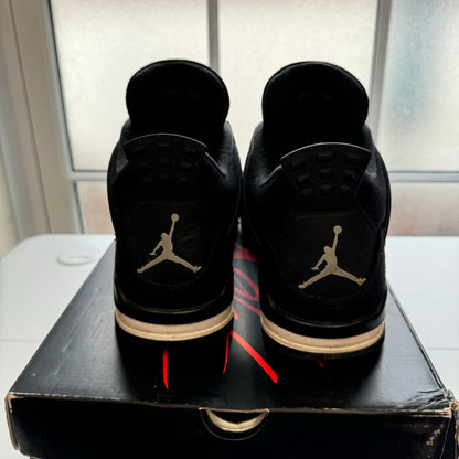 AIR JORDAN 4 BLACK CANVAS UK9.5 (USED)