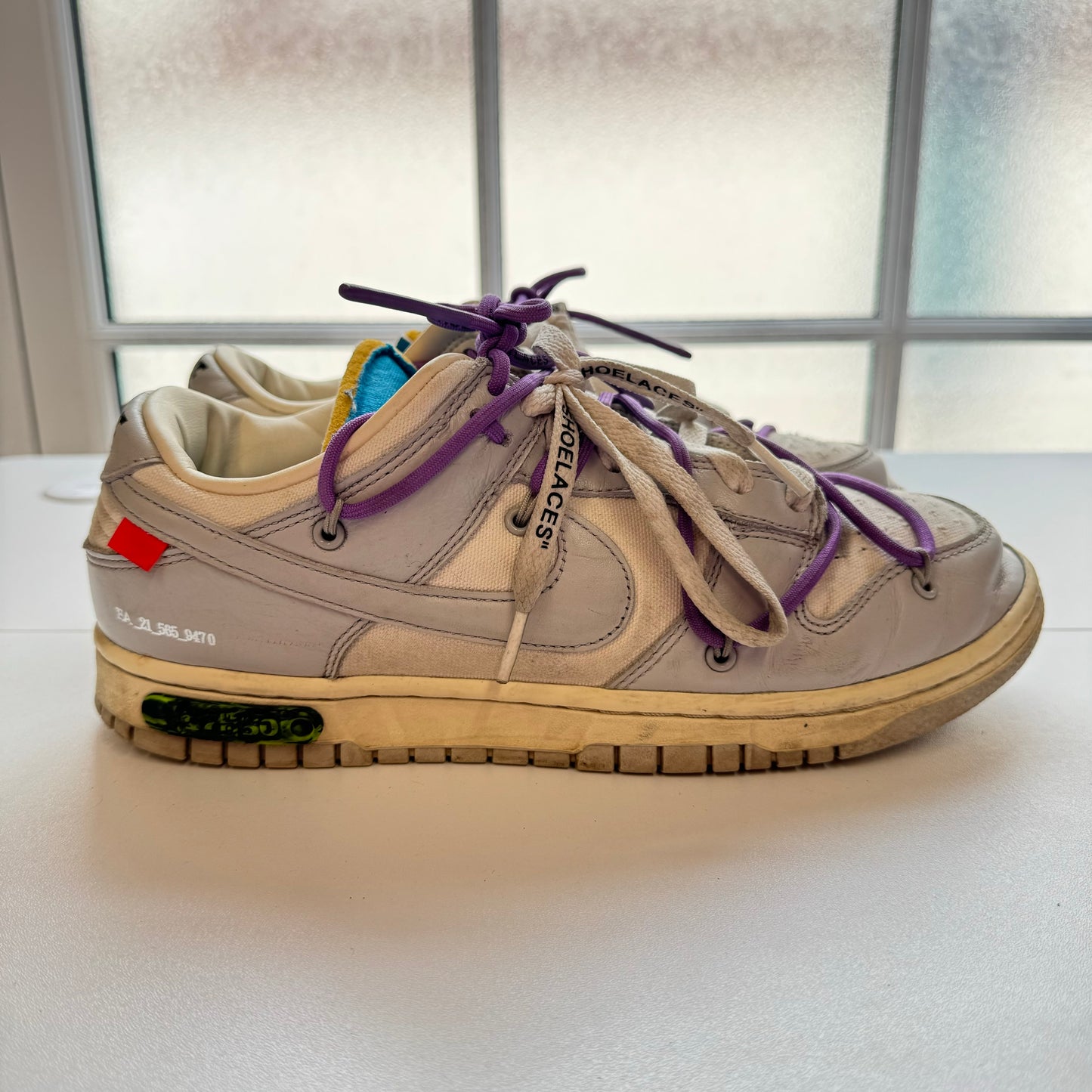 OFF-WHITE X NIKE DUNK LOW LOT 47 UK7.5 (USED)