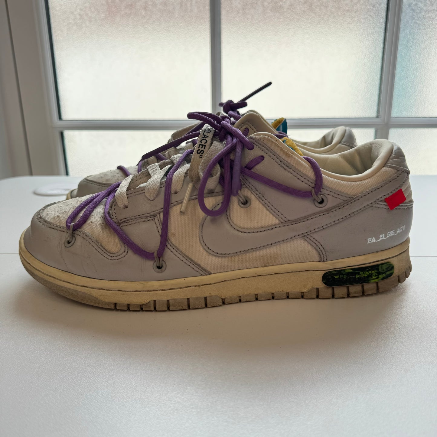 OFF-WHITE X NIKE DUNK LOW LOT 47 UK7.5 (USED)