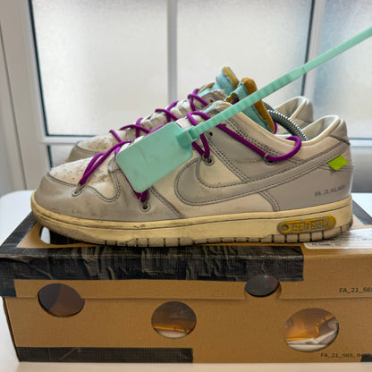 OFF WHITE X NIKE DUNK LOW LOT 21 UK9 (USED)