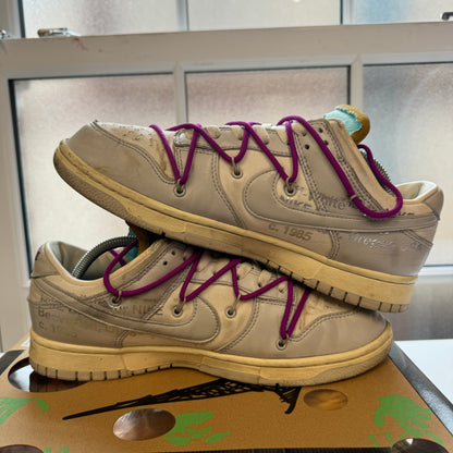 OFF WHITE X NIKE DUNK LOW LOT 21 UK9 (USED)