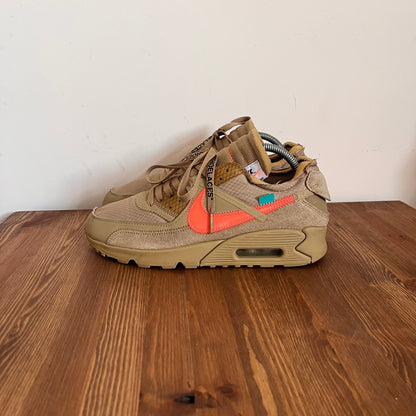 OFF-WHITE X NIKE AIR MAX 90 DESERT ORE UK7 (USED)