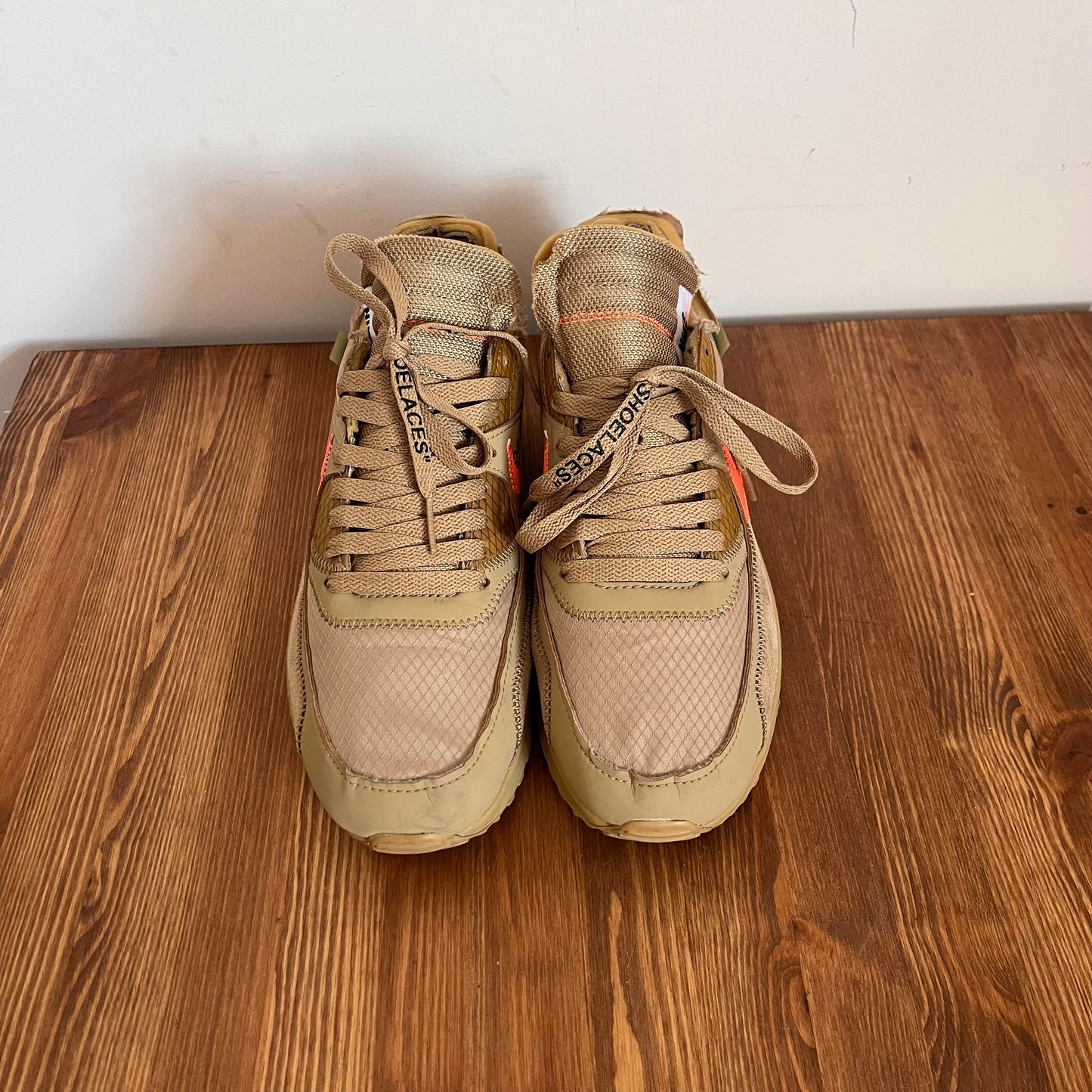 OFF-WHITE X NIKE AIR MAX 90 DESERT ORE UK7 (USED)