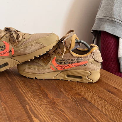 OFF-WHITE X NIKE AIR MAX 90 DESERT ORE UK7 (USED)