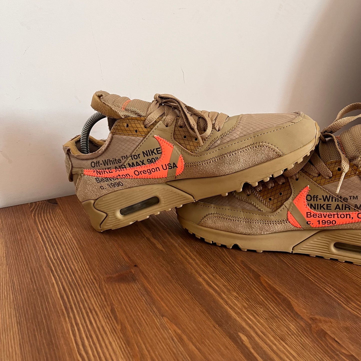 OFF-WHITE X NIKE AIR MAX 90 DESERT ORE UK7 (USED)