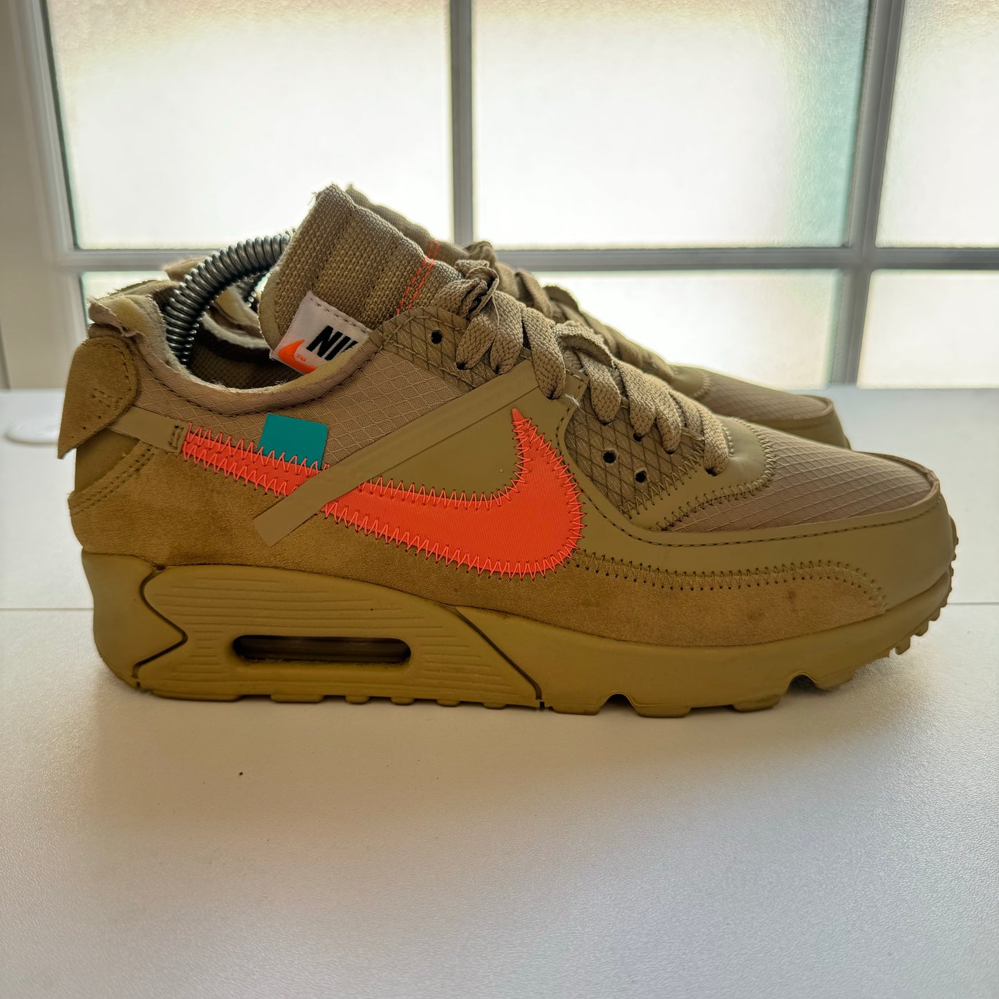 OFF WHITE X NIKE AIR MAX 90 DESERT ORE UK6 (USED)