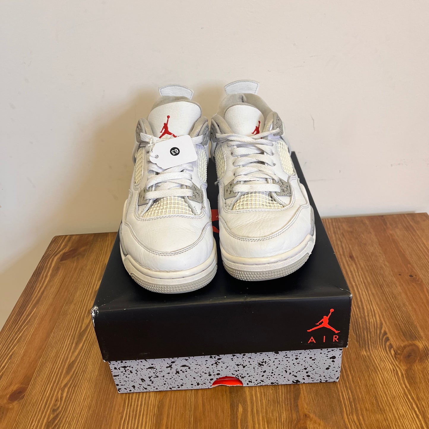 AIR JORDAN 4 WHITE OREO (GS) UK5.5 (USED)