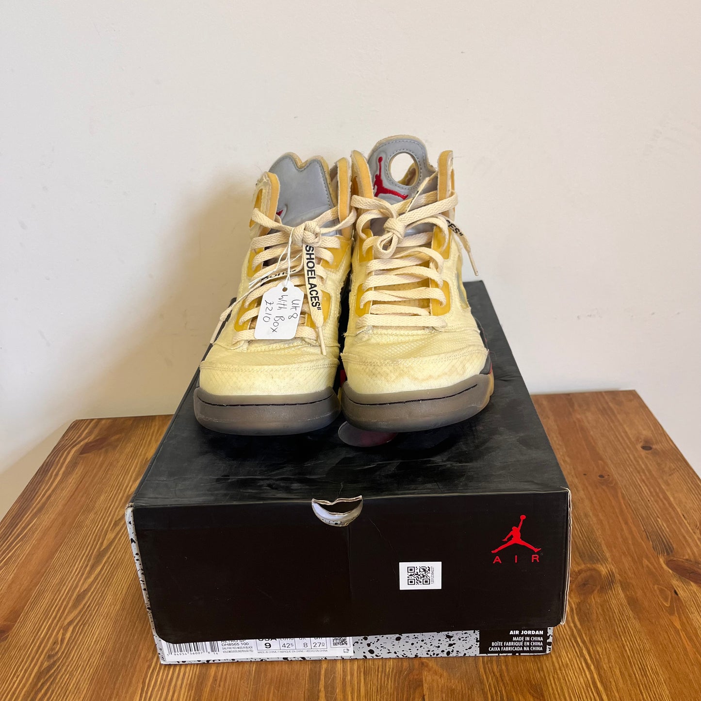 OFF-WHITE X AIR JORDAN 5 SAIL UK8 (USED)