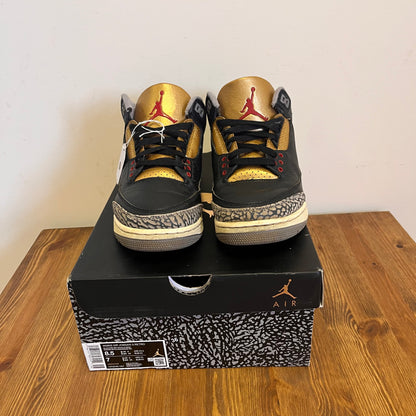 AIR JORDAN 3 BLACK CEMENT GOLD (W) UK6 (USED)