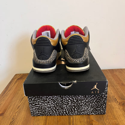 AIR JORDAN 3 BLACK CEMENT GOLD (W) UK6 (USED)