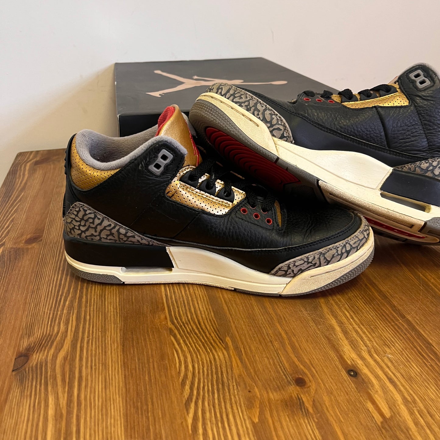 AIR JORDAN 3 BLACK CEMENT GOLD (W) UK6 (USED)