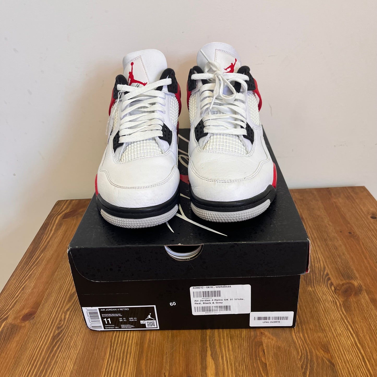 AIR JORDAN 4 RED CEMENT UK10 (USED)