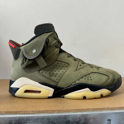 AIR JORDAN 6 TRAVIS SCOTT OLIVE UK9 (USED)