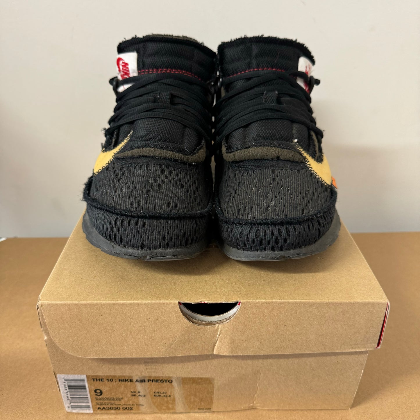 OFF-WHITE X NIKE AIR PRESTO BLACK UK8 (USED)