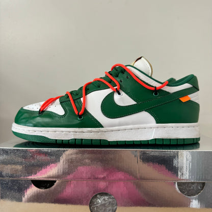 OFF-WHITE X NIKE DUNK LOW PINE GREEN UK8 (USED)