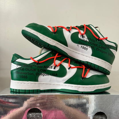 OFF-WHITE X NIKE DUNK LOW PINE GREEN UK8 (USED)