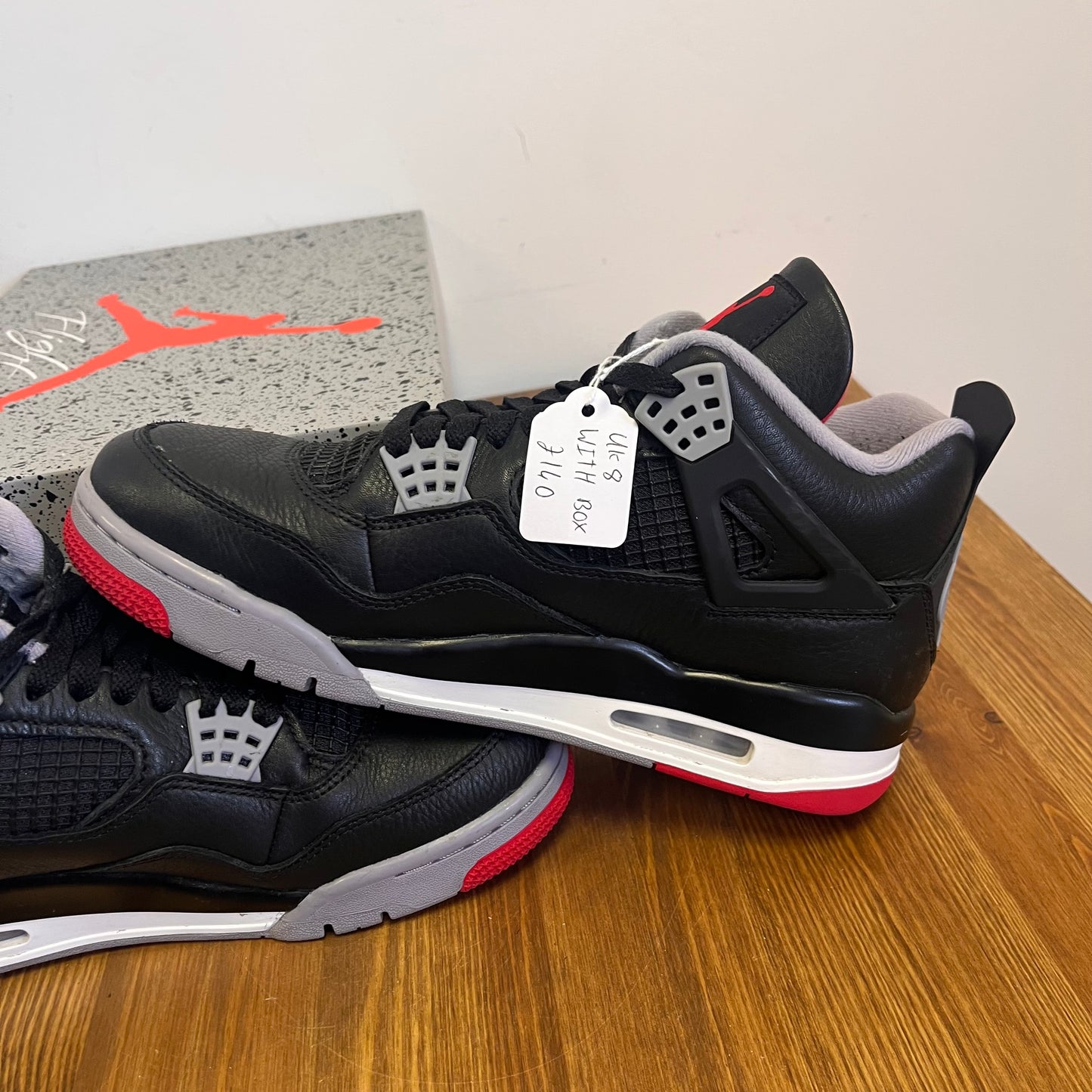 AIR JORDAN 4 BRED REIMAGINED UK8 (USED)