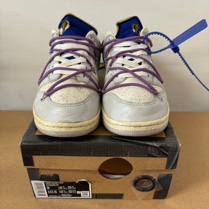 OFF WHITE X NIKE DUNK LOW LOT 48 UK8 (USED)