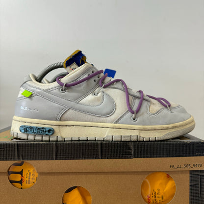 OFF WHITE X NIKE DUNK LOW LOT 48 UK8 (USED)