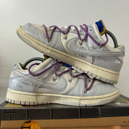 OFF WHITE X NIKE DUNK LOW LOT 48 UK8 (USED)