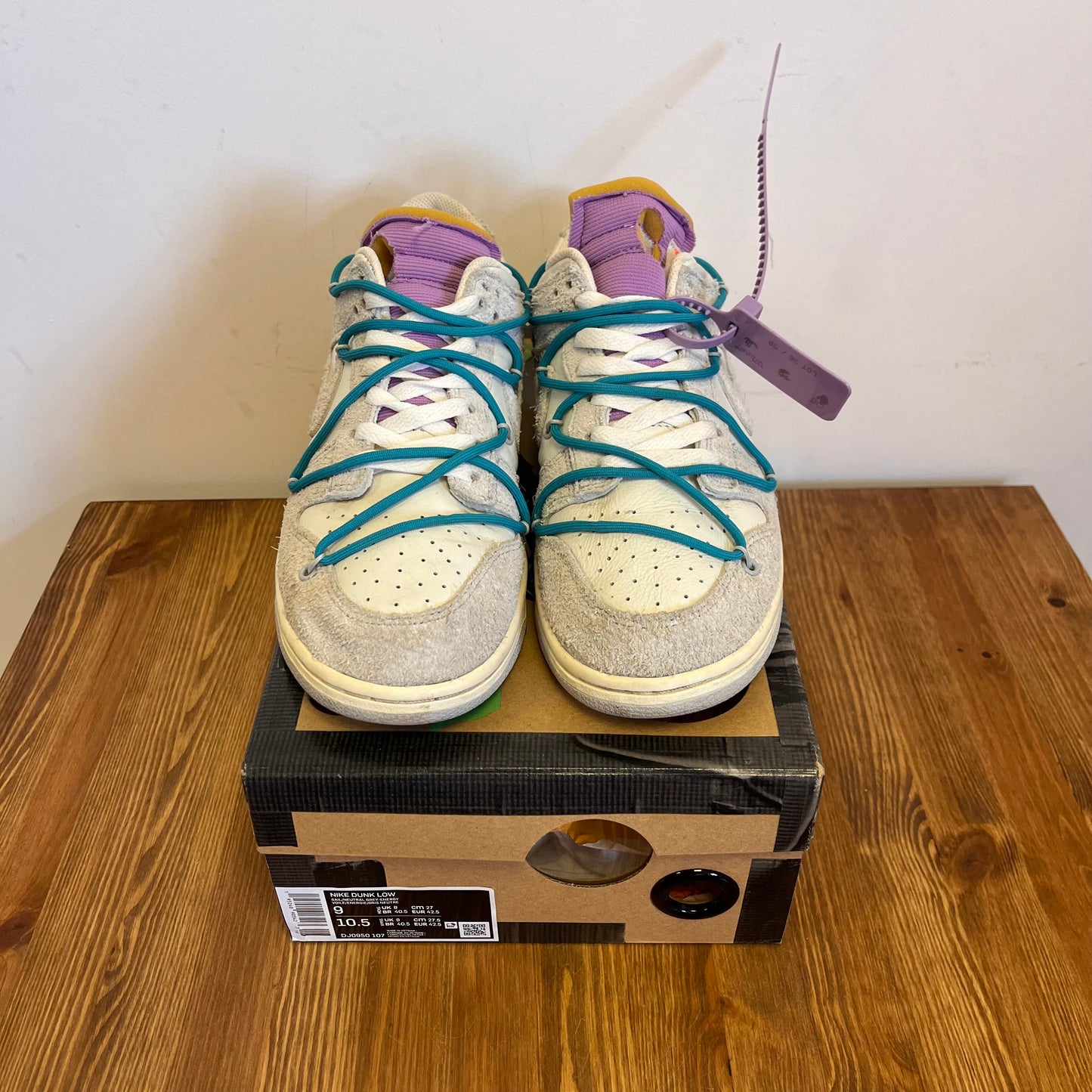 OFF-WHITE X NIKE DUNK LOW LOT 36 UK8 (USED)