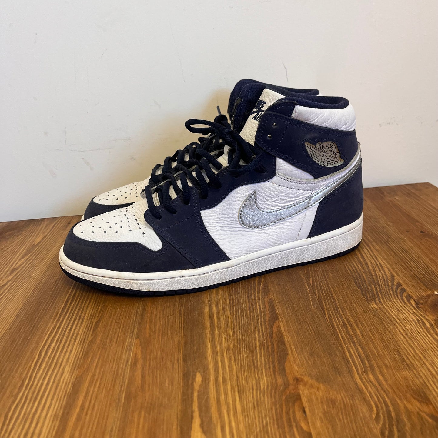 AIR JORDAN 1 HIGH CO JP MIDNIGHT NAVY UK9 (USED)