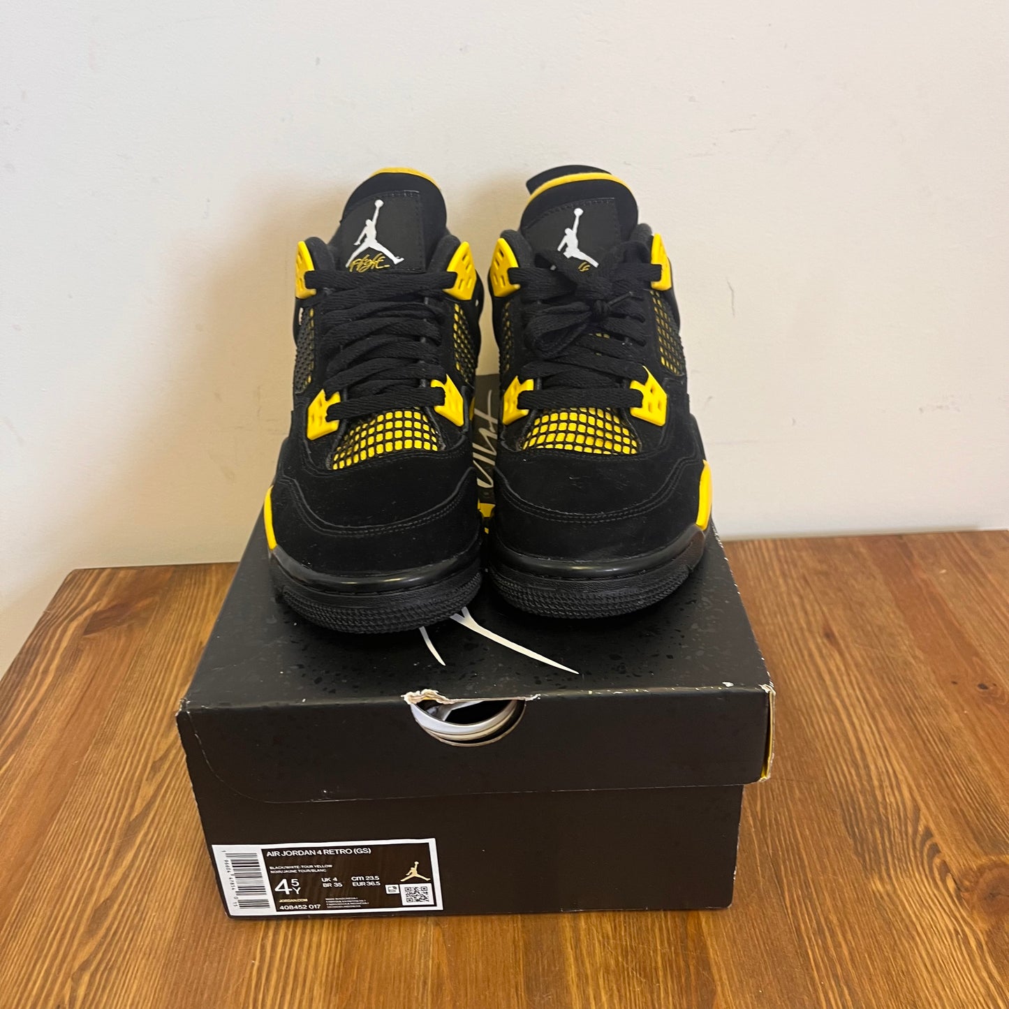 AIR JORDAN 4 YELLOW THUNDER (GS) UK4 (USED)