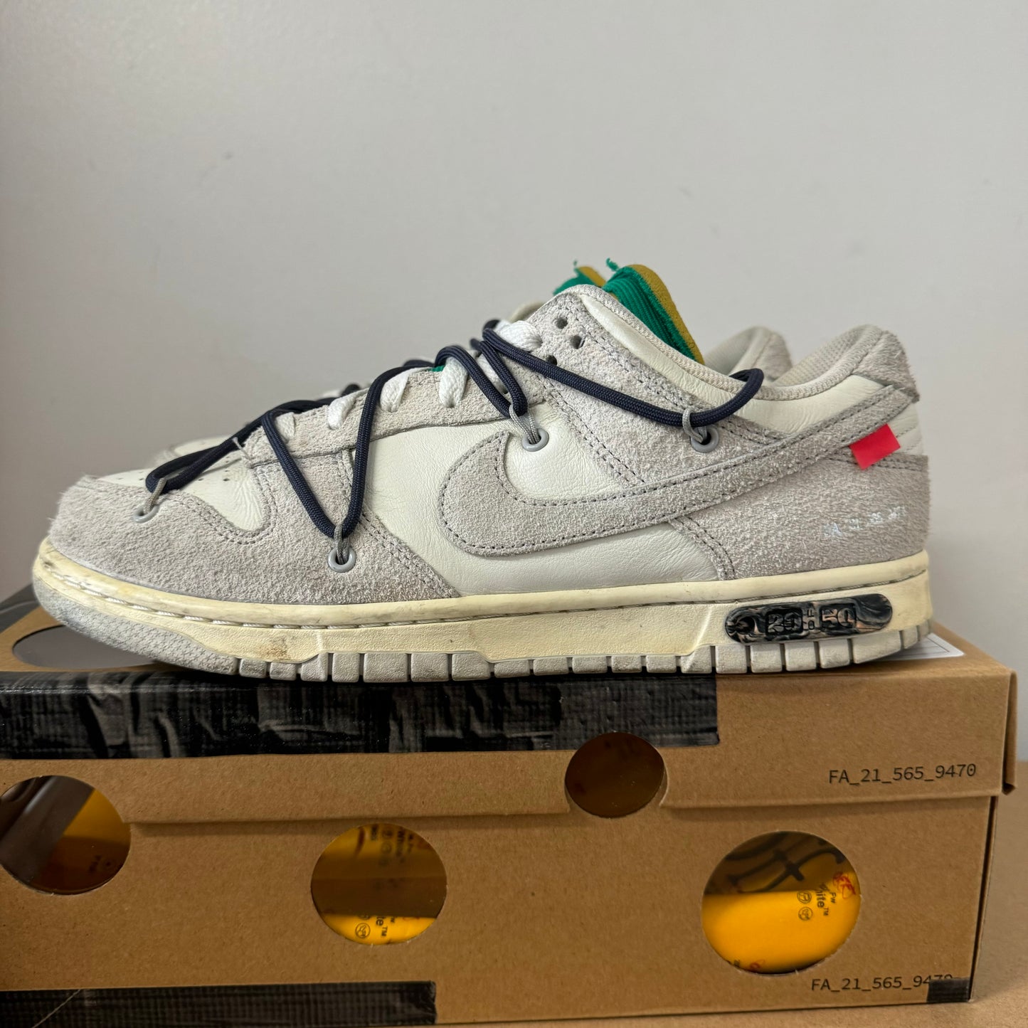 OFF-WHITE X NIKE DUNK LOW LOT 20 UK7.5 (USED)