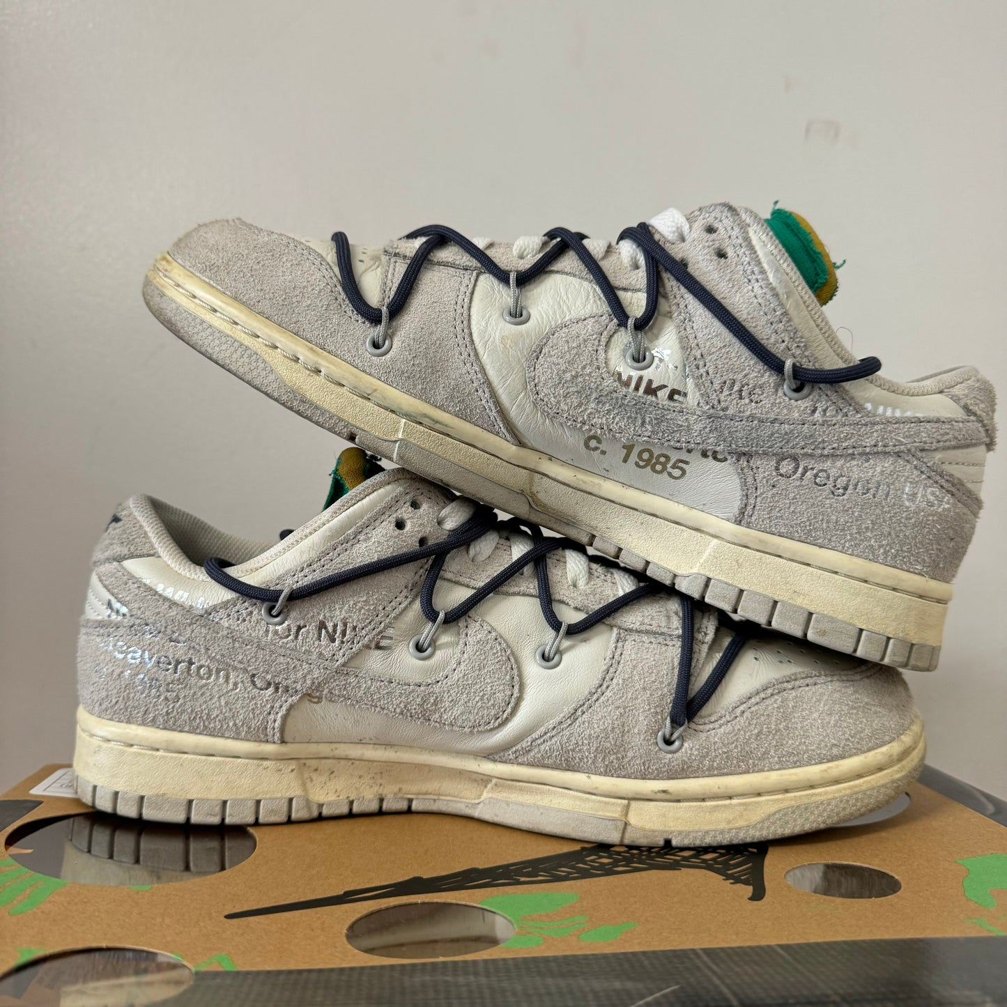 OFF-WHITE X NIKE DUNK LOW LOT 20 UK7.5 (USED)