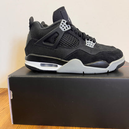 AIR JORDAN 4 BLACK CANVAS UK8 (USED)