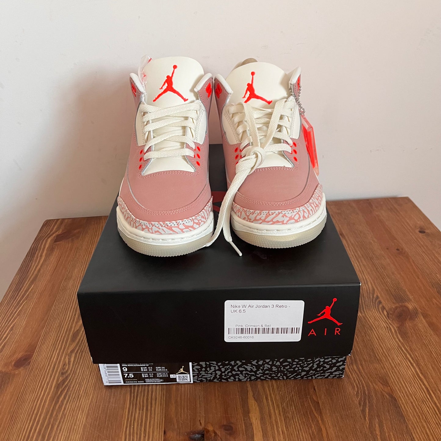 AIR JORDAN 3 RUST PINK (W) UK6.5 (NEW)