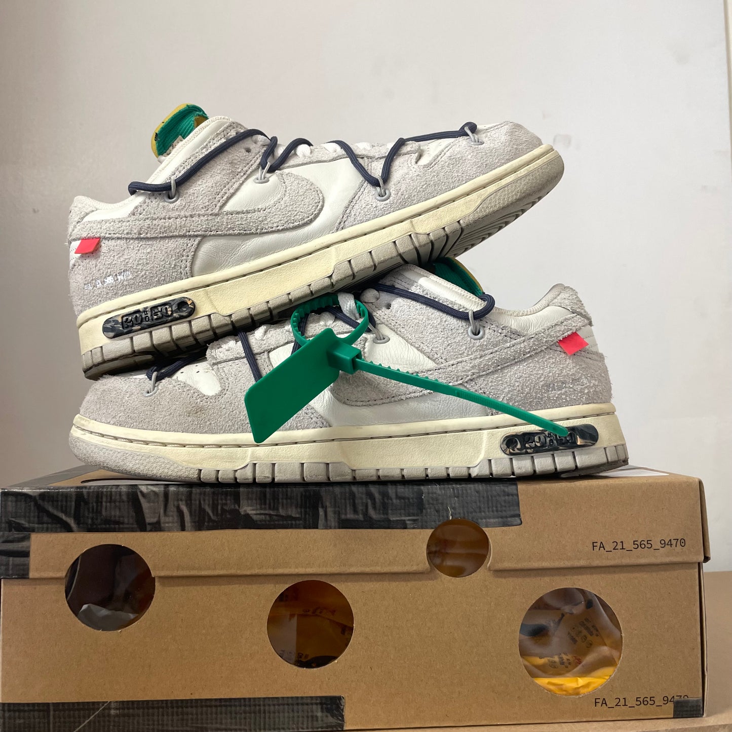 OFF-WHITE X NIKE DUNK LOW LOT 20 UK8 (USED)