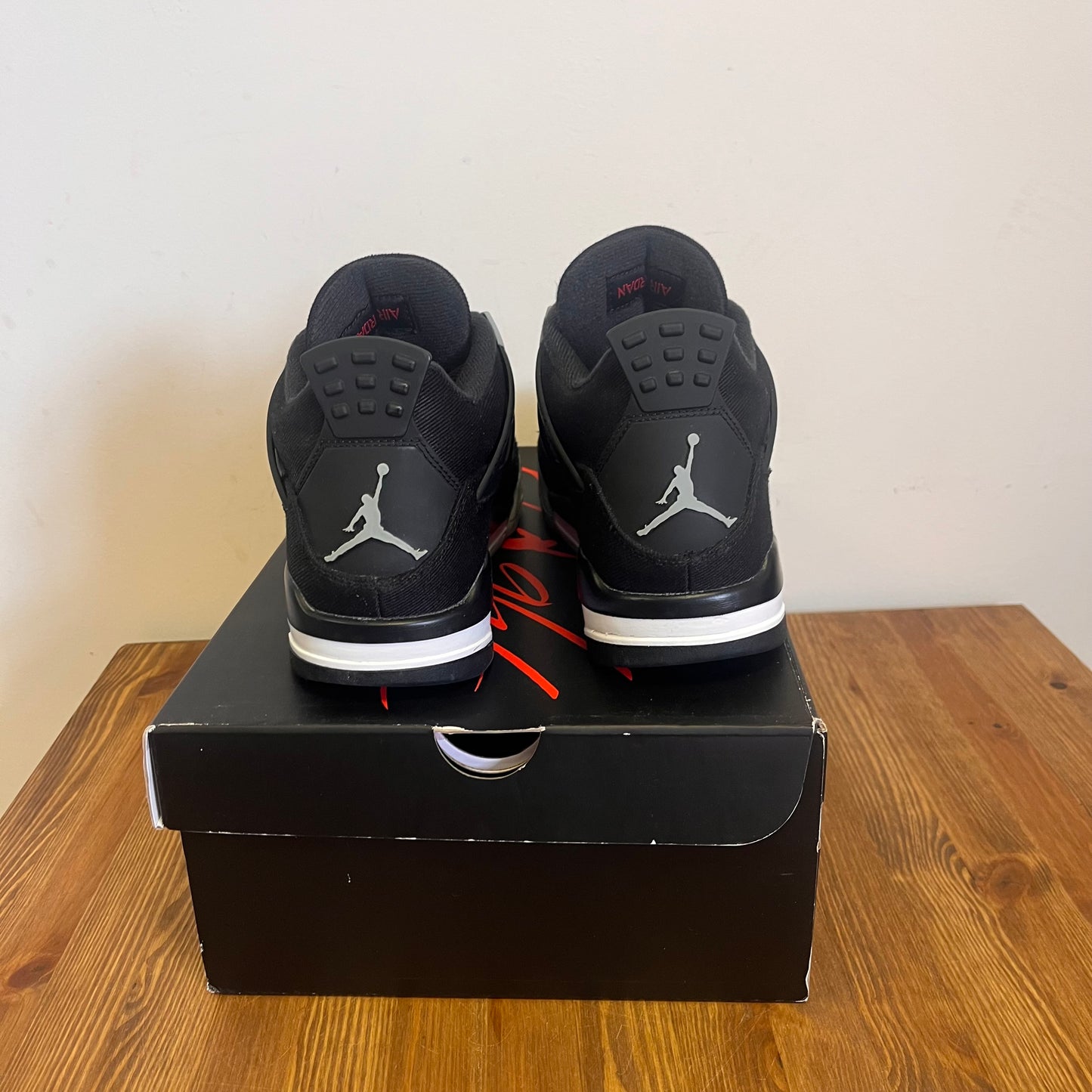 AIR JORDAN 4 BLACK CANVAS UK7 (USED)