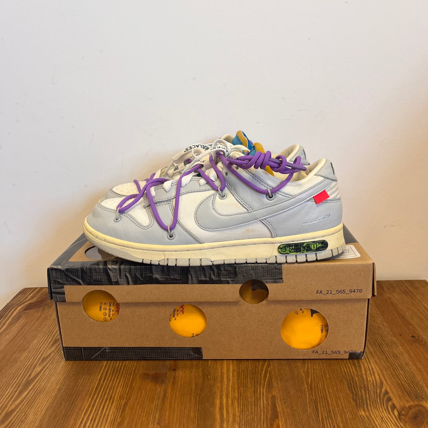 OFF-WHITE X NIKE DUNK LOW LOT 47 UK7.5 (USED)