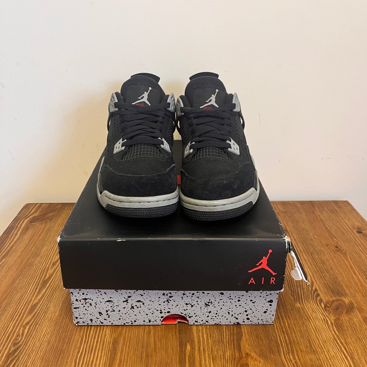 AIR JORDAN 4 BLACK CANVAS (GS) UK5 (USED)