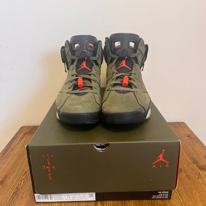 AIR JORDAN 6 TRAVIS SCOTT OLIVE UK12 (USED)