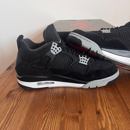 AIR JORDAN 4 BLACK CANVAS UK7.5 (USED)