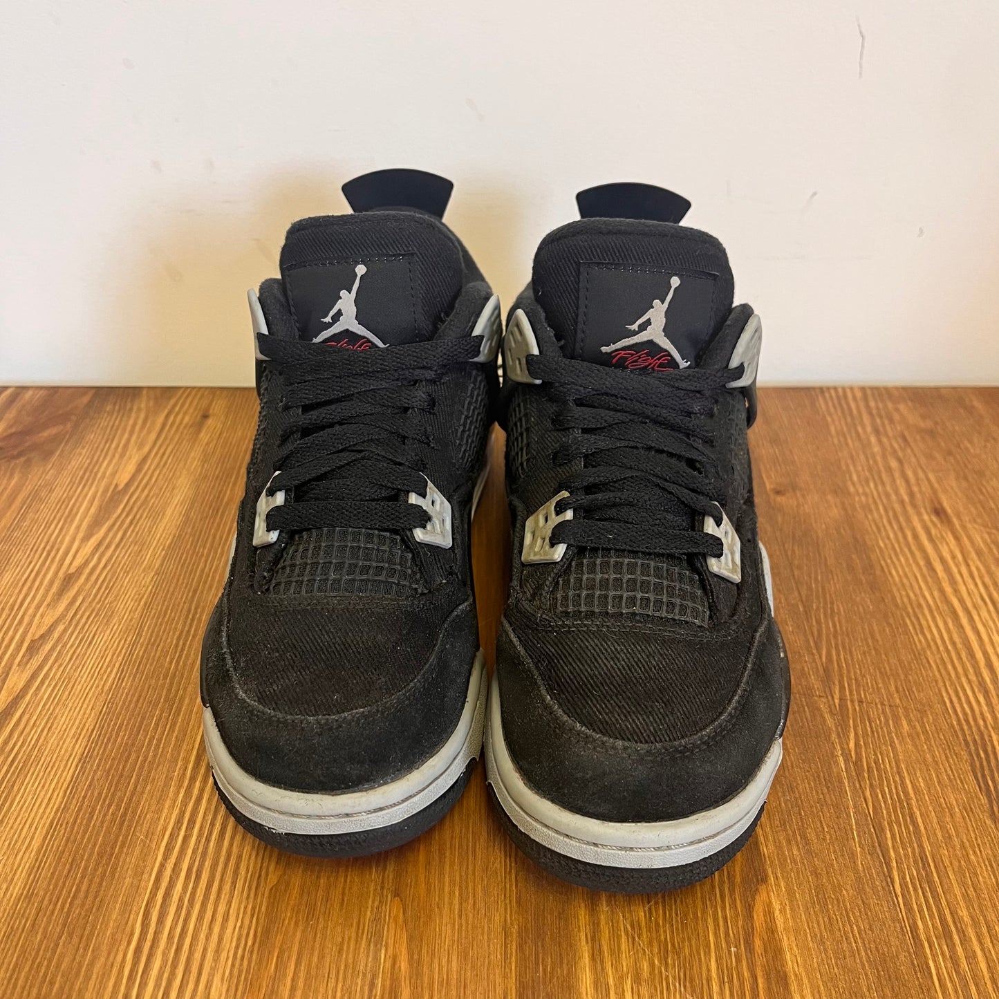 AIR JORDAN 4 BLACK CANVAS (GS) UK4 (USED)