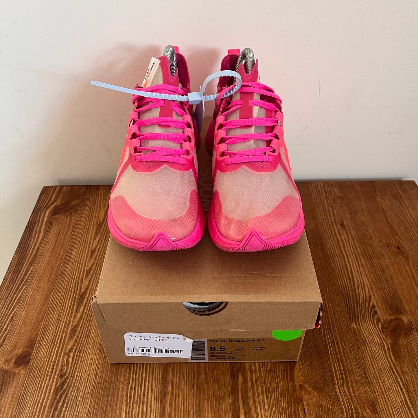 OFF WHITE X NIKE AIR ZOOM FLY PINK UK7.5 (USED)