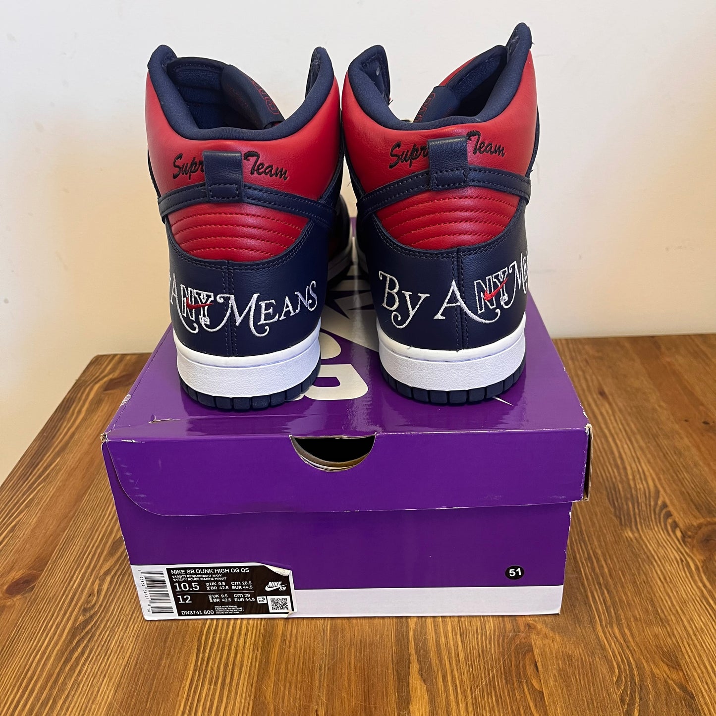 NIKE DUNK HIGH SB SUPREME NAVY UK9.5 (USED)