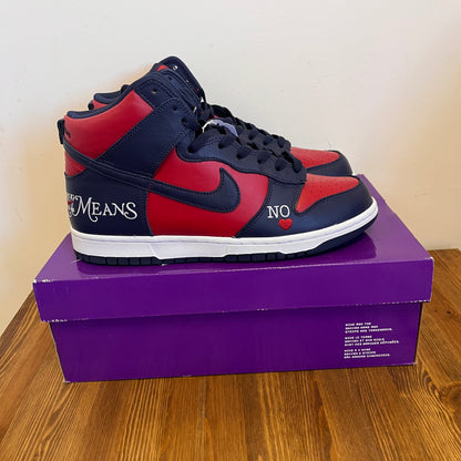 NIKE DUNK HIGH SB SUPREME NAVY UK9.5 (USED)